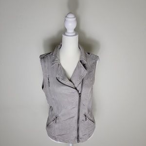Max JeansVest, gray, angled zippers S